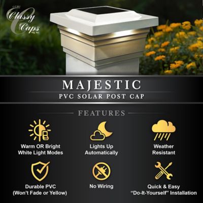 Image showing 6 th Classy Caps 15-Lumen Majestic Solar Post Cap
