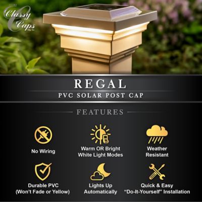 Image showing 5 th Classy Caps 15-Lumen Regal Solar Post Cap