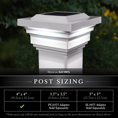 Image showing  4 in. x 4 in. Solar-Powered LED Regal Post Cap Light
