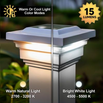 Image showing  4 in. x 4 in. Solar-Powered LED Regal Post Cap Light
