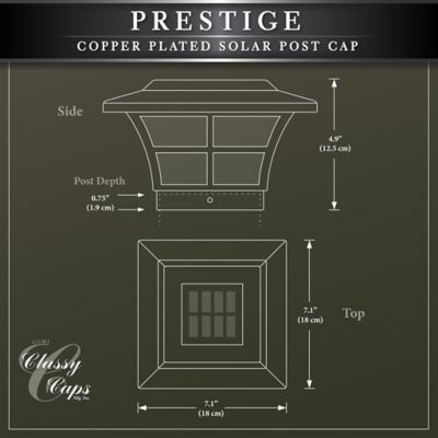Image showing 7 th Classy Caps 12-Lumen Prestige Solar Post Cap, 4 in. x 4 in.