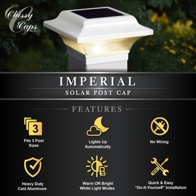 Image showing 6 th Classy Caps 10-Lumen Imperial Solar Post Cap, 2.5 in. x 2.5 in., SLO82W