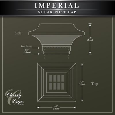 Image showing 7 th Classy Caps 10-Lumen Imperial Solar Post Cap, 2.5 in. x 2.5 in., SLO82W