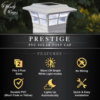 Image showing 6 th Classy Caps 12-Lumen Prestige Solar Post Cap, 5 in. x 5 in.