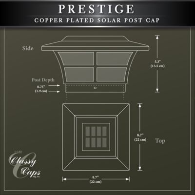 Image showing 7 th Classy Caps 12-Lumen Prestige Solar Post Cap 6 in. x 6 in.