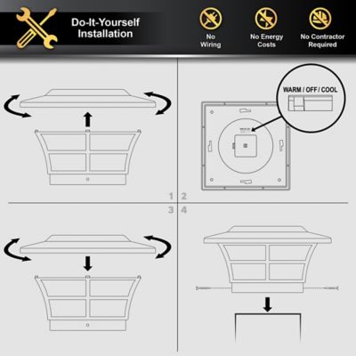 Image showing 8 th Classy Caps 12-Lumen Prestige Solar Post Cap 6 in. x 6 in.