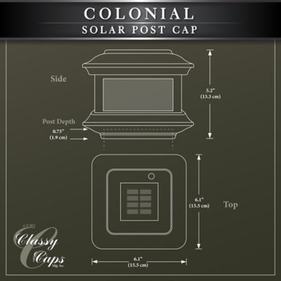 Image showing 7 th Classy Caps Colonial Solar Post Cap SLO88