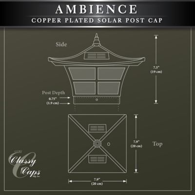 Image showing 8 th Classy Caps 6-Lumen Ambience Solar Post Cap