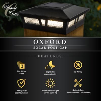 Image showing 6 th Classy Caps 10-Lumen Oxford Solar Post Cap, SLX772B