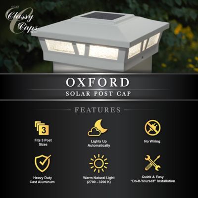 Image showing 6 th Classy Caps 10-Lumen Oxford Solar Post Cap, SLX772W