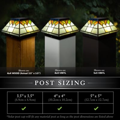 Image showing  10-Lumen Stained Glass Wellington Solar Post Cap