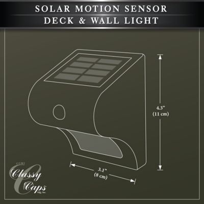 Image showing 7 th Classy Caps 40-Lumen Solar Motion Sensor Deck and Wall Light