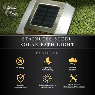 Image showing 5 th Classy Caps Stainless Steel Solar Path Light SL499