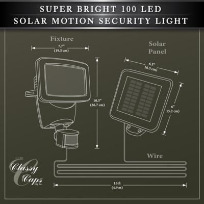 Image showing 7 th Classy Caps 800-Lumen Solar Motion Sensor Security Light
