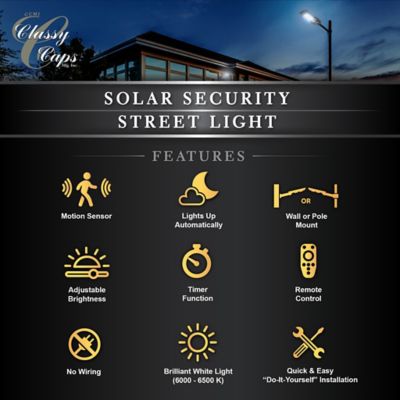 Image showing 6 th Classy Caps 500-Lumen Solar Security Street Light