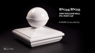 Image showing  5 in. x 5 in. New England Ball PVC Post Cap