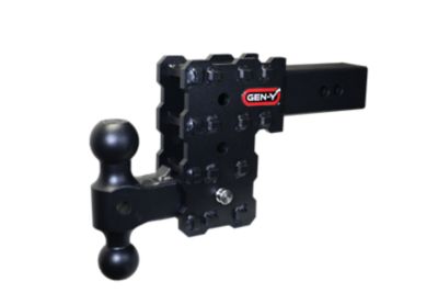 GEN-Y Hitch Phantom-X 2.5 in. Solid Shank 5 in. Drop 1.6K TW 16K Hitch & GH-051 Dual-Ball Mount, GH-2413X