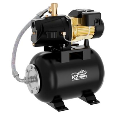 K2 Pumps 1/2 HP 115/230V Electric Shallow Well Jet Pump and Tank System, 7 GPM, Lead-Free