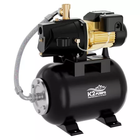 K2 Pumps 1/2 HP 115/230V Shallow Well Electric Jet Pump and Tank System 7 GPM Lead Free Well Pumps