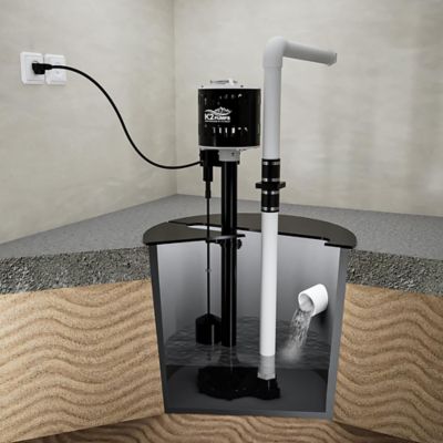 Image showing  1/3 HP 115V Electric Thermoplastic Pedestal Sump Pump, 59.2 GPM