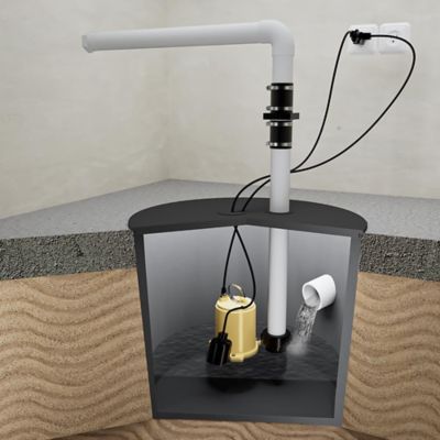 Image showing  3/4 HP 115V Electric Cast Iron Sewage Pump with Piggyback Tethered Switch, 233 GPM