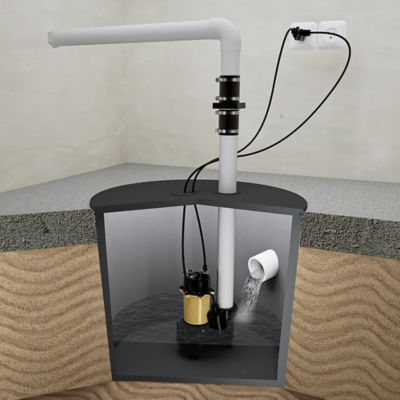 Image showing  1/2 HP Cast Iron Sewage Pump with Piggyback Tethered Switch, SWW05002TPK