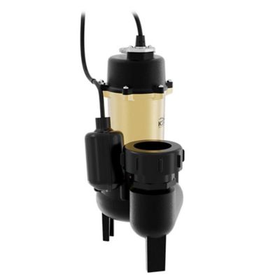 Image showing 6 th K2 Pumps 1/2 HP Cast Iron Sewage Pump with Piggyback Tethered Switch, SWW05002TPK