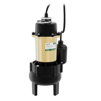 Image showing 7 th K2 Pumps 1/2 HP Cast Iron Sewage Pump with Piggyback Tethered Switch, SWW05002TPK