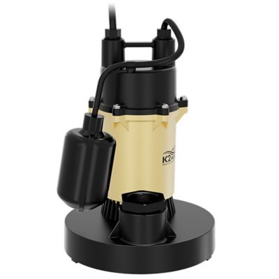 Image showing 6 th K2 Pumps 1/2 HP 115V Electric Cast Aluminum Sump Pump with Direct-In Tethered Switch, 68 GPM