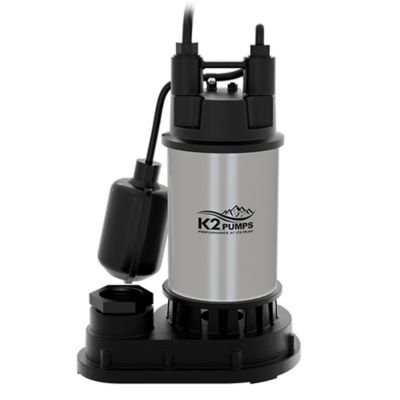 K2 Pumps 1/2 HP Stainless Steel Sump Pump with Direct-In Tethered Switch