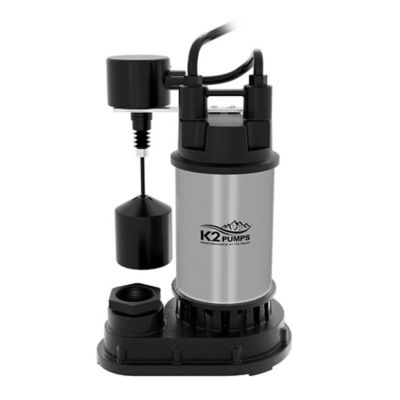 K2 Pumps 1/2 HP Stainless Steel Sump Pump with Direct-In Vertical Switch, SPS05001VDK