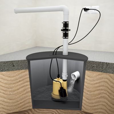 Image showing  1/3 HP 115V Electric Thermoplastic Sump Pump with Piggyback Tethered Switch, 40 GPM