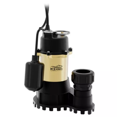 K2 Pumps SPI03303TPK 1/3 HP Cast Iron Sump Pump with Attached Piggyback Switch Sump Pumps