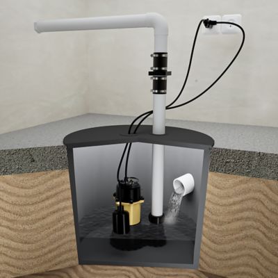 Image showing  1/3 HP Cast Iron Sump Pump with Piggyback Tethered Switch, SPI03303TPK