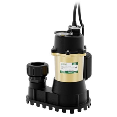 Image showing  1/2 HP 115V Electric Cast Iron Sump Pump with Piggyback Tethered Switch, 72 GPM