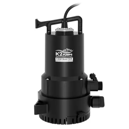 K2 Pumps 2-in-1 Thermoplastic 1/4 HP 115V Heavy Duty Utility Pump Contractor Series Utility Pumps