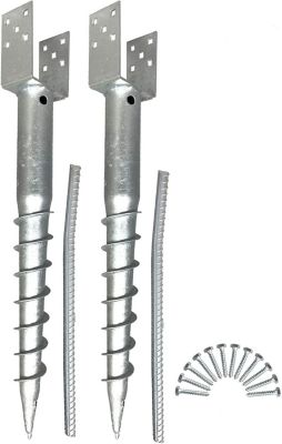 Ashman 27 in. Ground Screw Post Stake for Mailbox Posts, 2-Pack