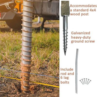 Image showing  27 in. Ground Screw Post Stake for Mailbox Posts, 2-Pack