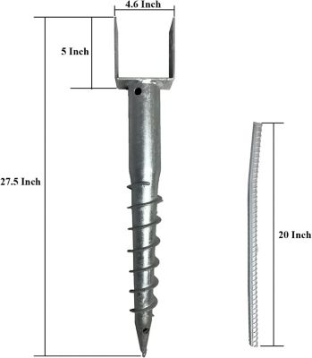 Image showing  27 in. Ground Screw Post Stake for Mailbox Posts, 2-Pack
