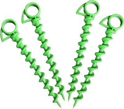 Ashman Plastic Screw Beach Tent Pegs, 4 pk., GREENPLASTICSCREW4PACK