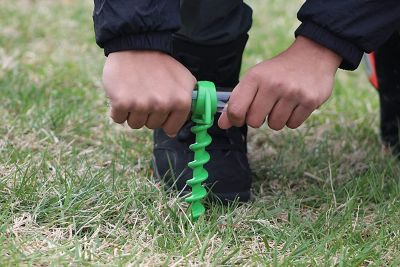 Image showing  Plastic Screw Beach Tent Pegs, 4 pk., GREENPLASTICSCREW4PACK