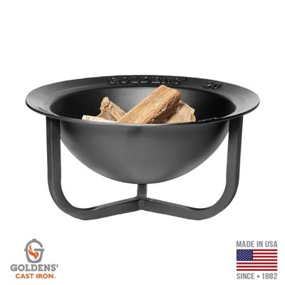 Goldens' Cast Iron Medium Firepit with Tripod Stand- Bundle