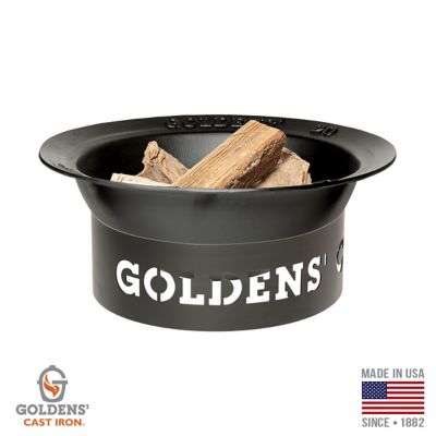 Goldens' Cast Iron Medium Firepit with Universal Laser Stand- Bundle