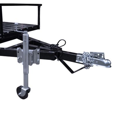 Image showing  6 ft. x 10 ft. Welded Tubular Steel Frame and Floor Landscape Trailer, 1,950 lb. Capacity, Black Powder Coated, Ramp