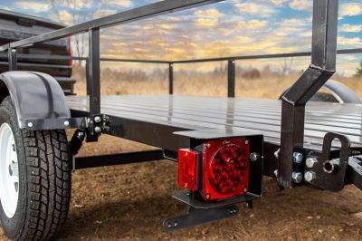 Image showing  6 ft. x 10 ft. Welded Tubular Steel Frame and Floor Landscape Trailer, 1,950 lb. Capacity, Black Powder Coated, Ramp