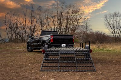 Image showing 8 th DK2 6 ft. x 10 ft. Welded Tubular Steel Frame and Floor Landscape Trailer, 1,950 lb. Capacity, Black Powder Coated, Ramp