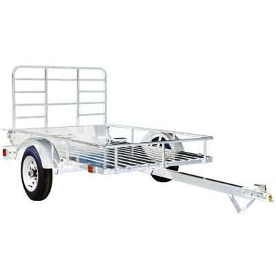 DK2 4 ft. x 6 ft. 3-in-1 Open Sided Galvanized Heavy Chore Utility Trailer, 1,295 lb. Capacity, DOT Rated Tires