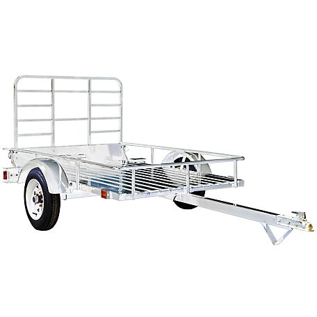 DK2 4ft. x 6ft.- 3-in-1 Open Sided Galvanized Heavy Chore Utility Trailer DOT rated tires w/Drive up Gate & Assembly Kit