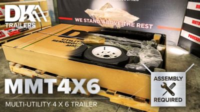 Image showing  4 ft. x 6 ft. 3-in-1 Open Sided Galvanized Heavy Chore Utility Trailer, 1,295 lb. Capacity, DOT Rated Tires