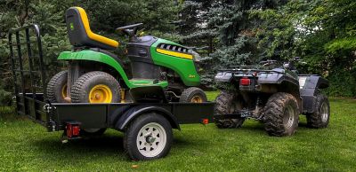 Image showing  4 ft. x 6 ft. 3-in-1 Open Sided Galvanized Heavy Chore Utility Trailer, 1,295 lb. Capacity, DOT Rated Tires